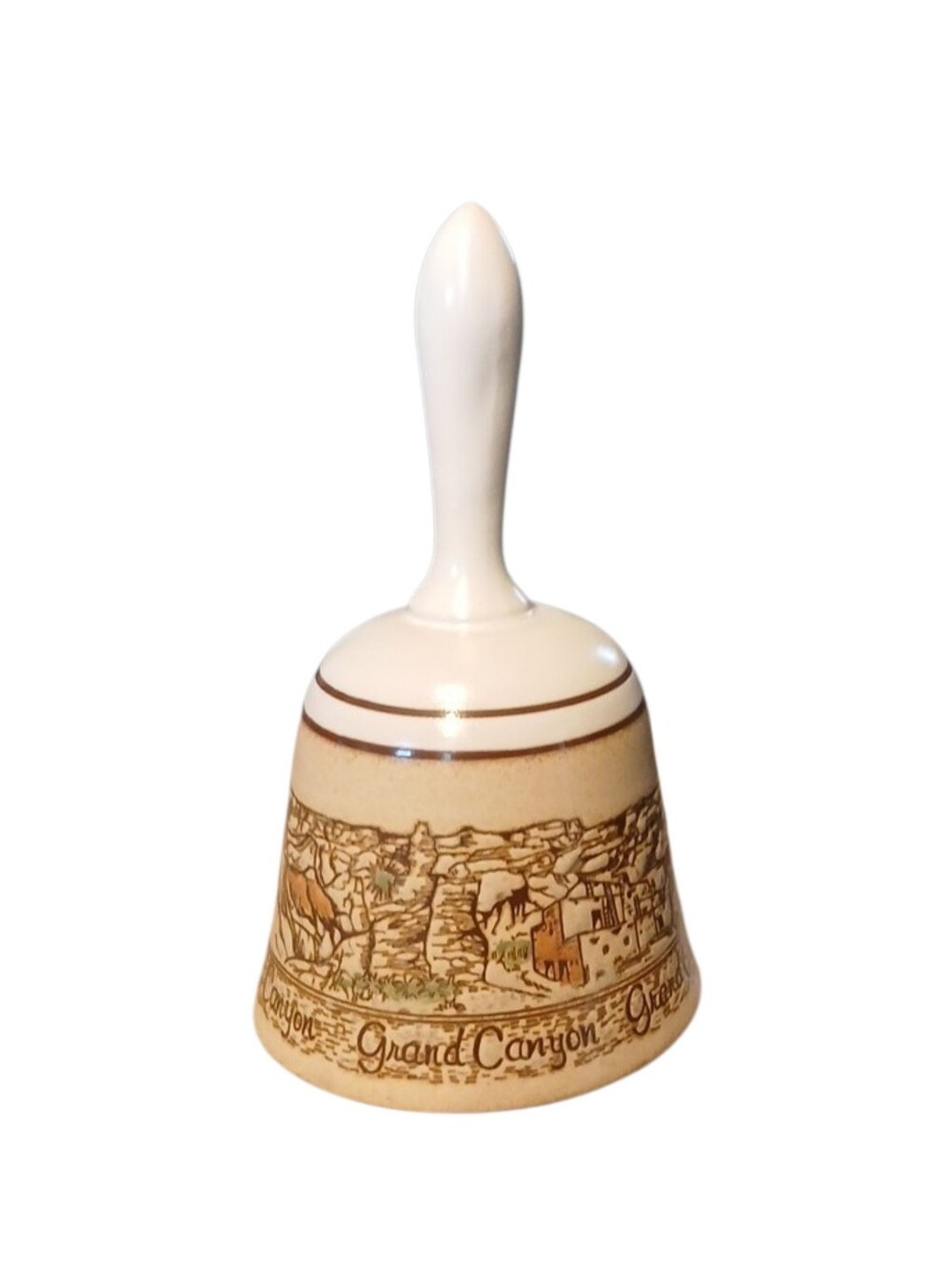 ⚕️Grand Canyon Souvenir Ceramic Bell in Cream and Brown